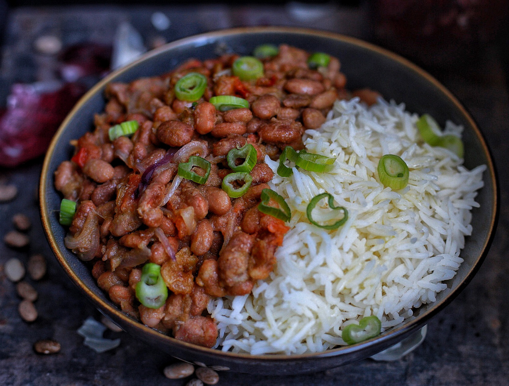 African Stewed pinto beans with rice Afrovitalityeats