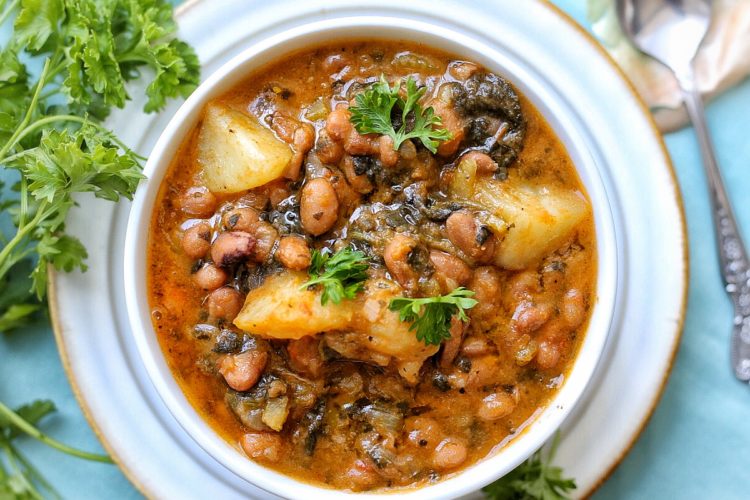 baked potato and pinto bean stew