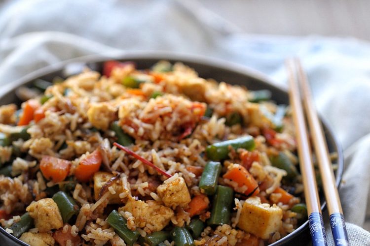 Tofu and veggie fried rice